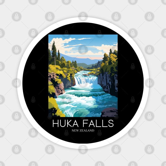 A Pop Art Travel Print of the Huka Falls - New Zealand Magnet by Studio Red Koala